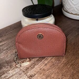 Anne Klein Brown Small Wallet W/ Gold Zipper Credit Card Coin Holder Mini Clutch